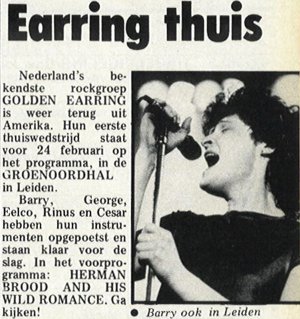 Earring thuis article in Hitkrant magazine 5 1978